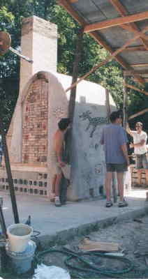 Dog Bar Pottery wood kiln first firing August 1998