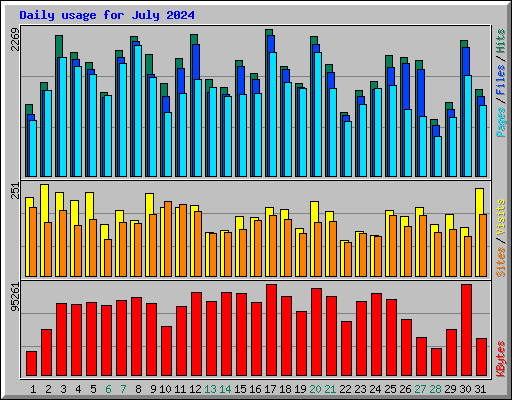 Daily usage for July 2024