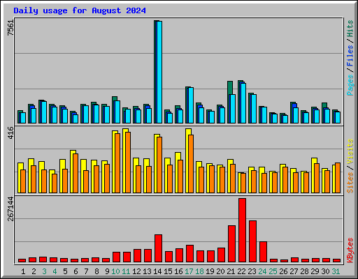 Daily usage for August 2024