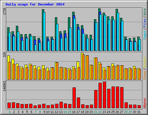 Daily usage for December 2024