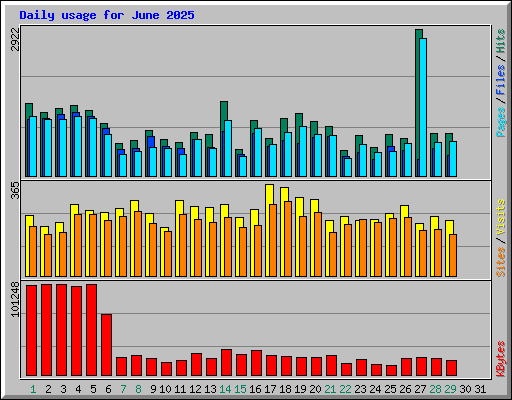 Daily usage for June 2025