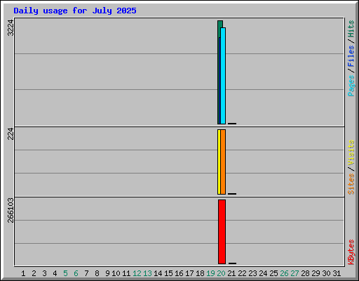 Daily usage for July 2025