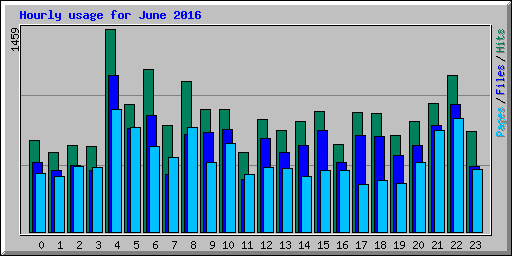 Hourly usage for June 2016
