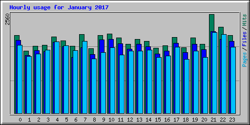 Hourly usage for January 2017