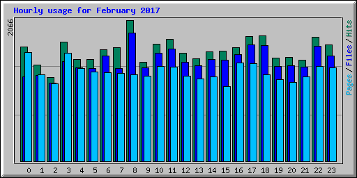 Hourly usage for February 2017