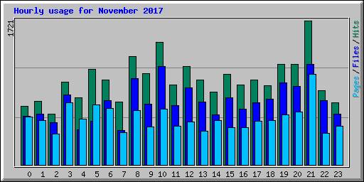Hourly usage for November 2017
