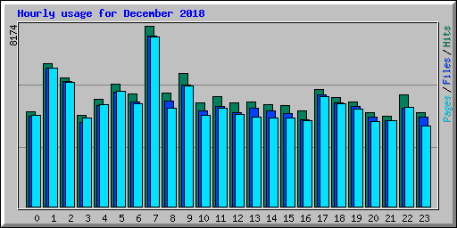 Hourly usage for December 2018