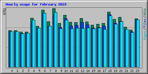 Hourly usage for February 2019