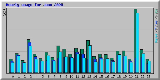 Hourly usage for June 2025